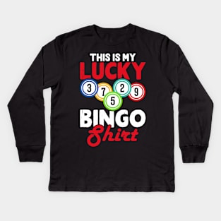 This Is My Lucky Bingo Shirt T shirt For Women Kids Long Sleeve T-Shirt